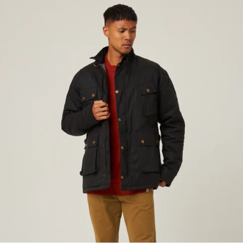 Peregrine Men’s Baxter Practical Utility Jacket Black Waxed Small